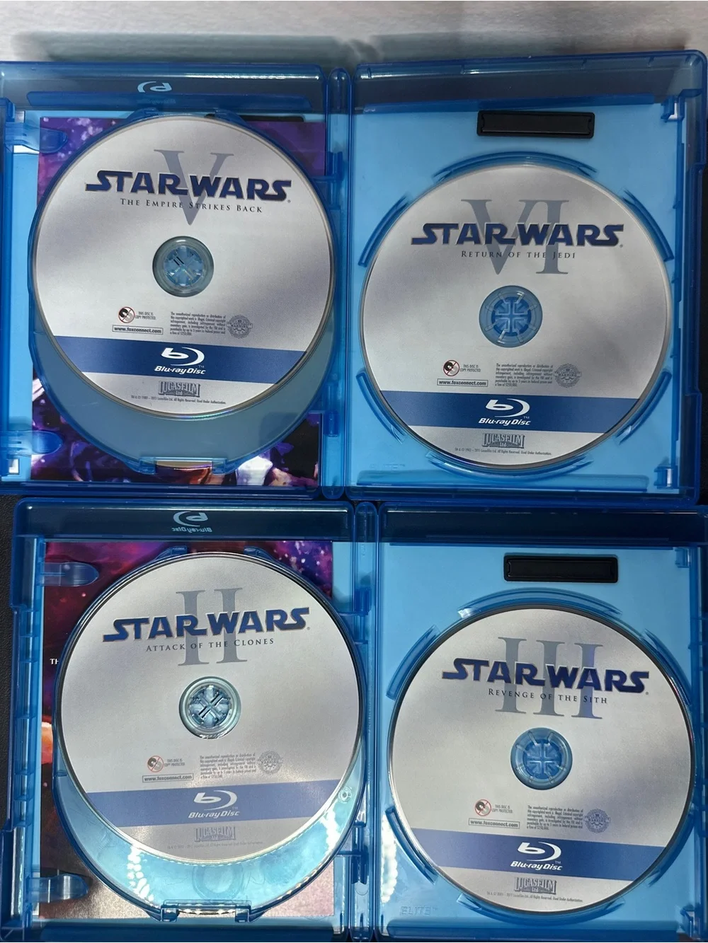 Star Wars Blu-ray Bundle Episodes I-VI Complete Saga 6 Movies 2 Box Sets